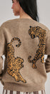 Tiger Jacquard Knit Sweater Cardigan | wholesale cardigan - women's | Urban Daizy