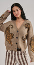 Tiger Jacquard Knit Sweater Cardigan | wholesale cardigan - women's | Urban Daizy