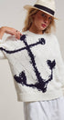 Urban Daizy Nautical Anchor Intarsia Textured Knit Sweater Ivory Knit Sweater - Women's (UDSW0346-Ivory) – alternate view 7