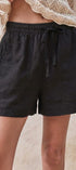 Coastal Ease Linen Shorts in BLACK - Women's Pants | Urban Daizy