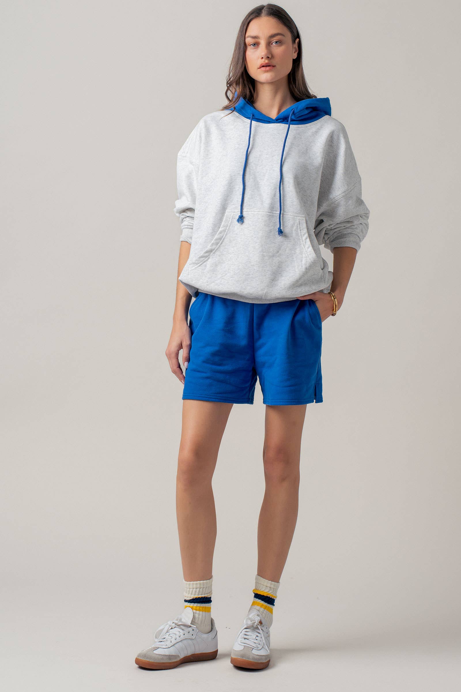 Urban Daizy Drawstring Sweat Shorts Side Slit Pink Shorts - Women's (UDZ-PT-00483) – alternate view 28