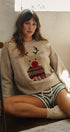 Rudolph Crewneck Knit Sweater in TAUPE	 - Women's Sweaters | Urban Daizy