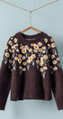 Urban Daizy Daisy Embossed 3D Floral Knit Sweater Brown Knit Sweater - Women's (UDZ-KN-00653)