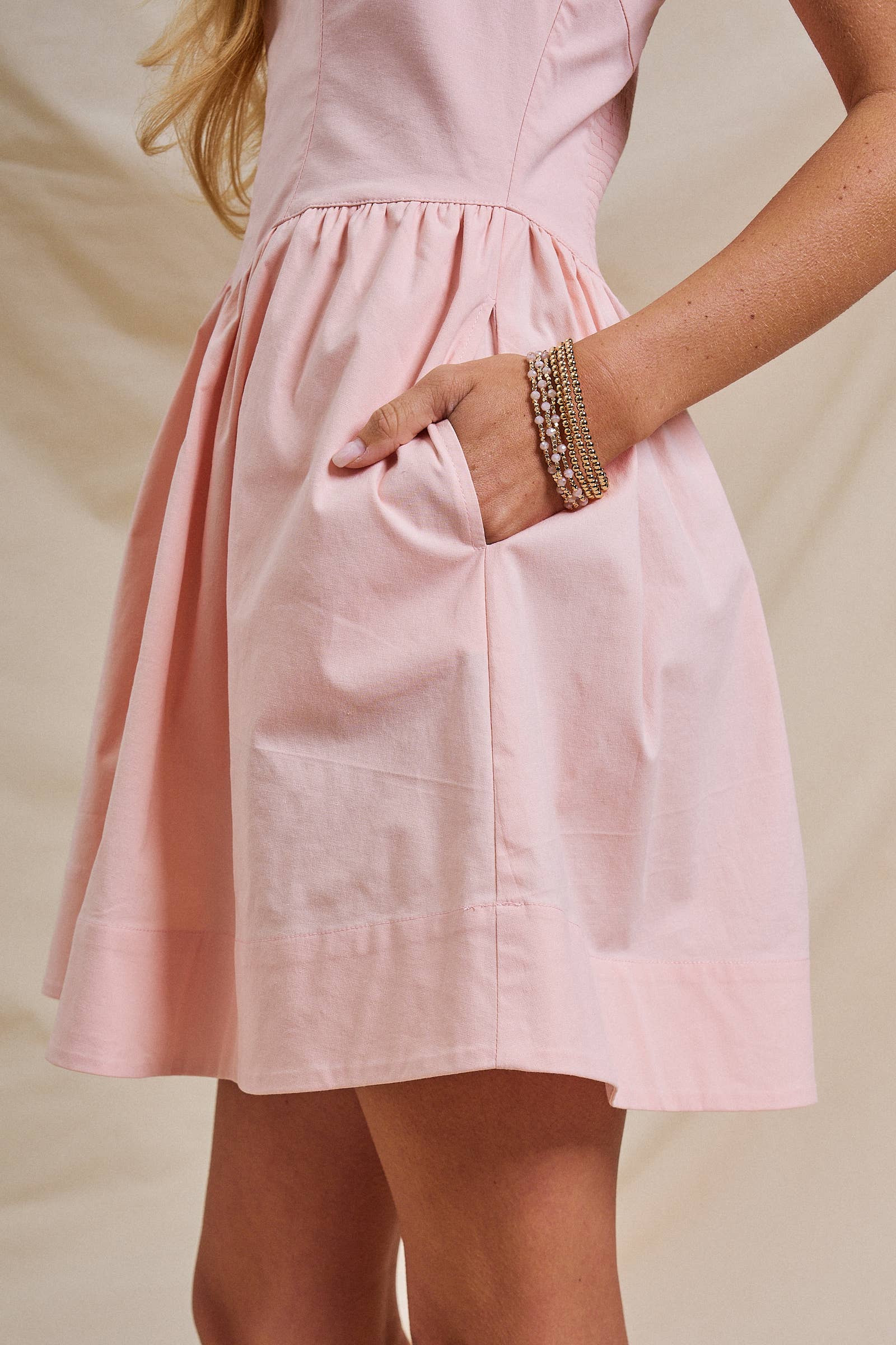 White Poplin Halter Corset Mini Dress