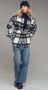 Urban Daizy Plaid Button-Down Jacket Black Shirt Jacket Shacket - Women's (UDZ-OT-00051) – alternate view 11
