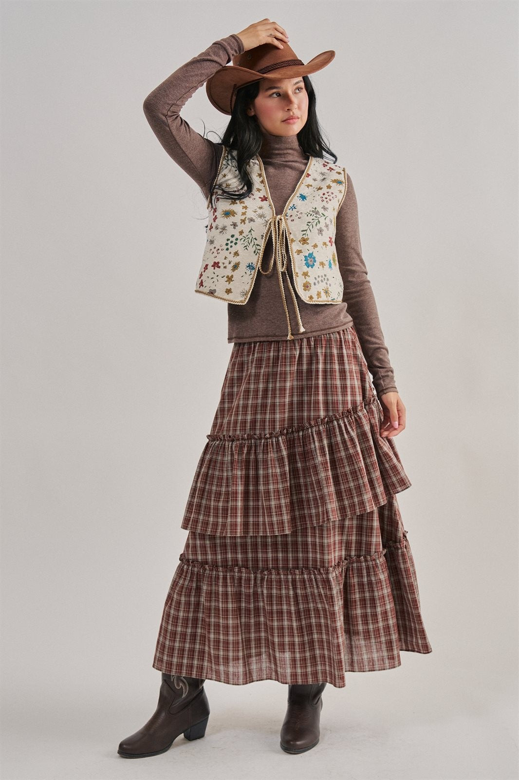 The Folklore Tapestry Vest in BEIGE MULTI - Women's Vests | Urban Daizy