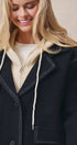 Hooded Wool Blend Oversized Short Coat in BLACK - Women's Coats | Urban Daizy