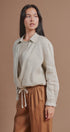 Linen Double Layer Wrap Blouse with Built-In Tank in LINEN - Women's Shirts & Blouses | Urban Daizy