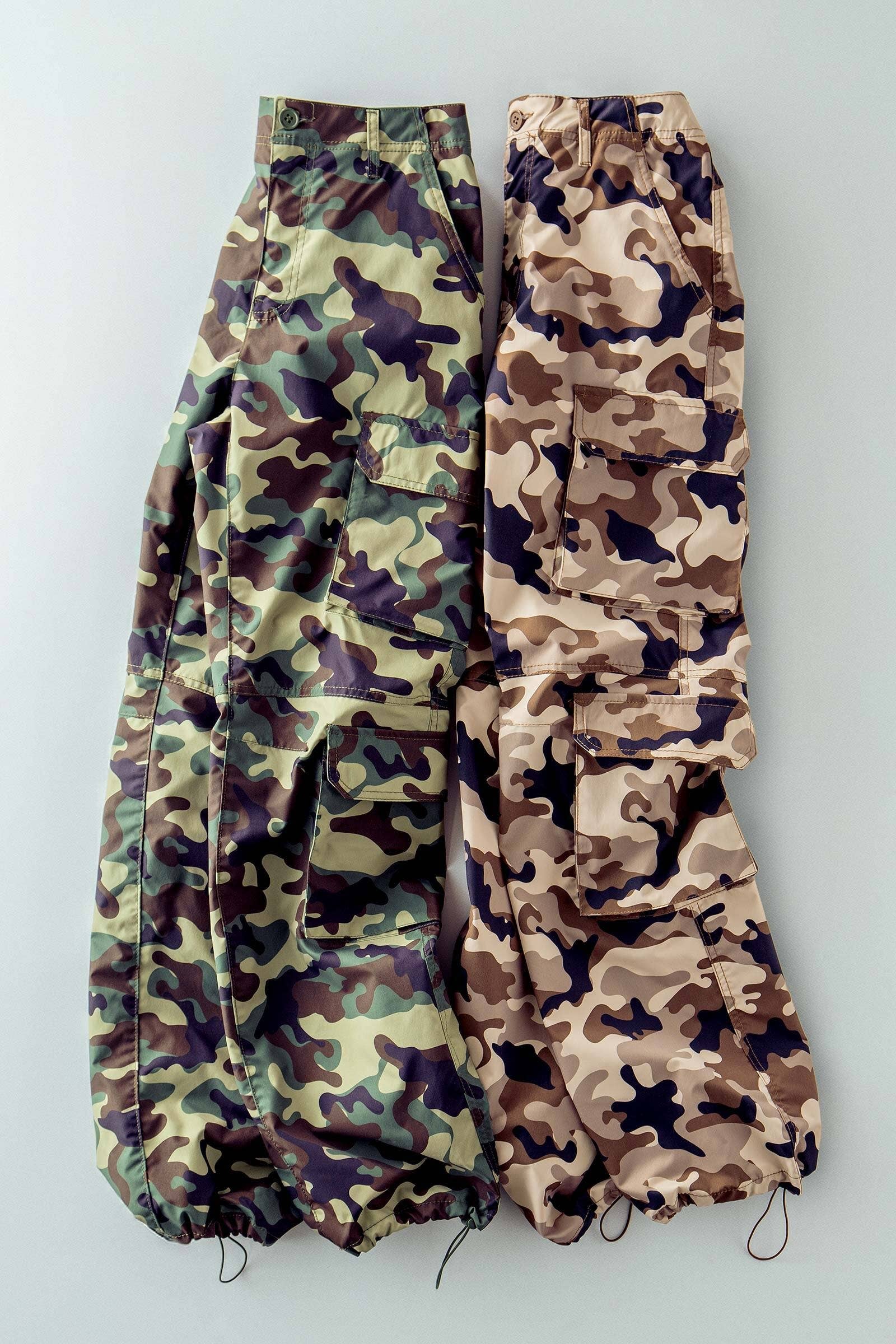 Urban Daizy Camo Print Utility Cargo Pants with Drawstring Hem Mocha Pants - Women's (UDZ-PT-00489) – alternate view 2