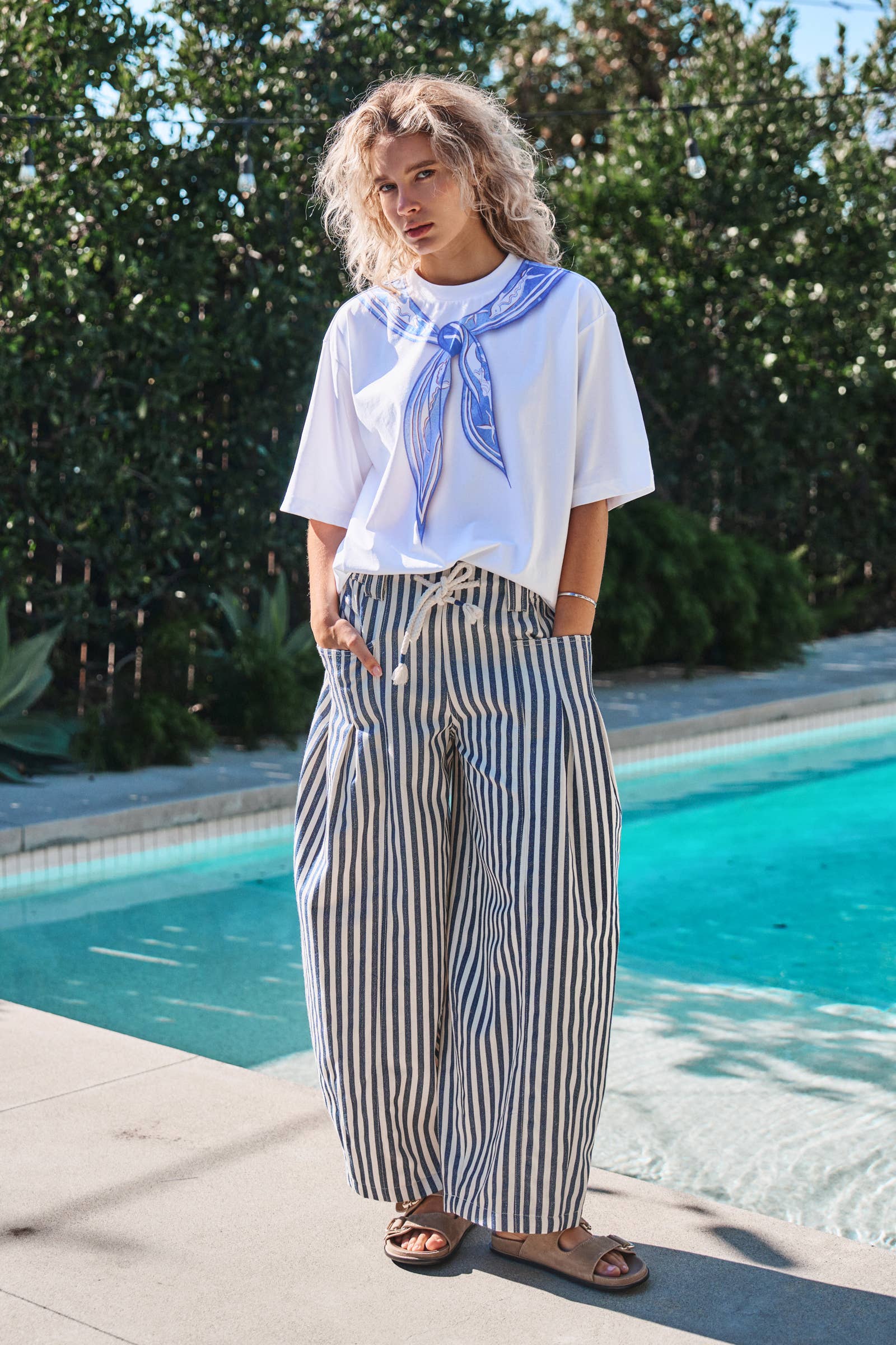 Nautical Stripe Printed Bandana Tee