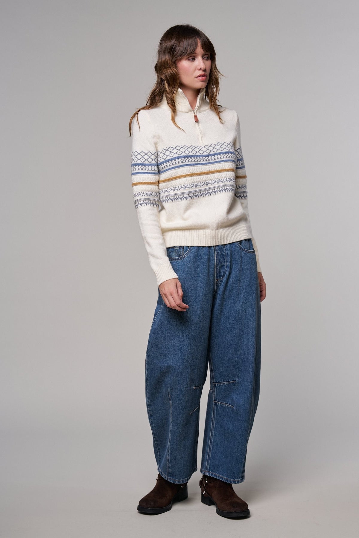 Laid-Back Light Wash Barrel Denim Pants in MEDIUM DENIM - Women's Wide Leg Jeans | Urban Daizy