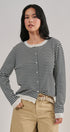Breton Striped Knit Button Front Cardigan | wholesale cardigan - women's | Urban Daizy