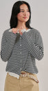 Breton Striped Knit Button Front Cardigan | wholesale cardigan - women's | Urban Daizy