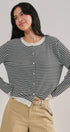 Breton Striped Knit Button Front Cardigan | wholesale cardigan - women's | Urban Daizy
