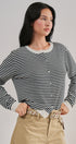 Breton Striped Knit Button Front Cardigan | wholesale cardigan - women's | Urban Daizy