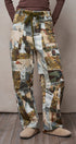 Camo Cargo Pants Wide Leg Patchwork Utility Streetwear in MULTI - Women's Casual Pants | Urban Daizy