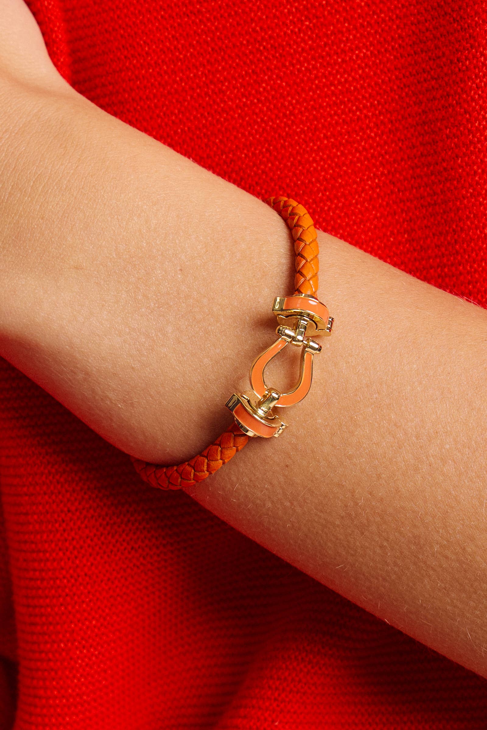 Urban Daizy Braided Equestrian Clasp Bracelet Orange Woven/Braided Bracelet (TNAC0444-Orange) – alternate view 3