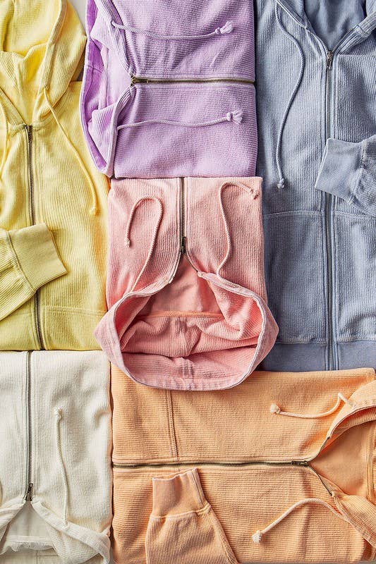 Urban Daizy Oversized Ribbed Dolman Sleeve Hoodie Cream Hoodie - Women's (UDZ-KN-00313) – alternate view 30