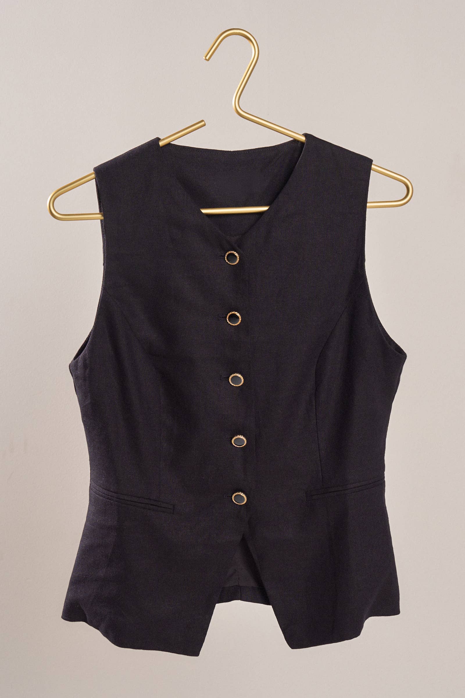 Tailored Linen Blend Waistcoat Vest