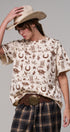 Rodeo Charm Print Oversized Tee in LT KHAKI - Women's Graphic T-shirts | Urban Daizy