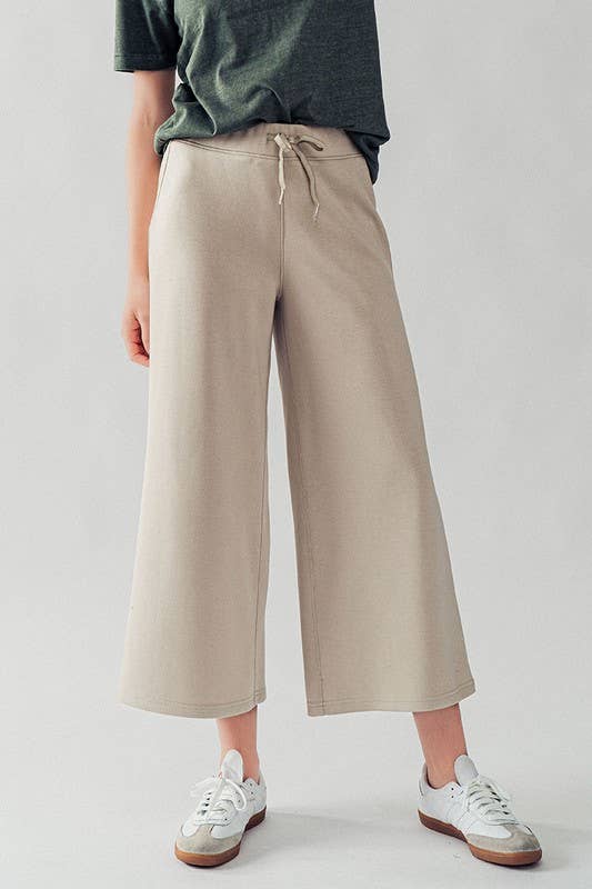 Urban Daizy Wide Leg French Terry Crop Pants Deep-Lavender Pants - Women's (UDZ-PT-00100) – alternate view 4