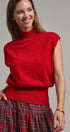 Uptown Mockneck Blouson Top in RED - Women's Sweaters | Urban Daizy
