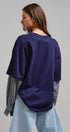 Urban Daizy Oversized Faux Layered Mixed Media Shirt Red Tunic - Women's (UDTP1445-Red) – alternate view 10