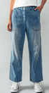 Urban Daizy Engineered Leg Wide Leg Denim Jeans Denim-Blue Lounge Sweatpants/Joggers - Women's (TNDN0284-Denim-Blue) ��� alternate 
