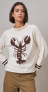 Lobster Intarsia Mock Neck Knit Sweater in IVORY - Women's Sweaters | Urban Daizy