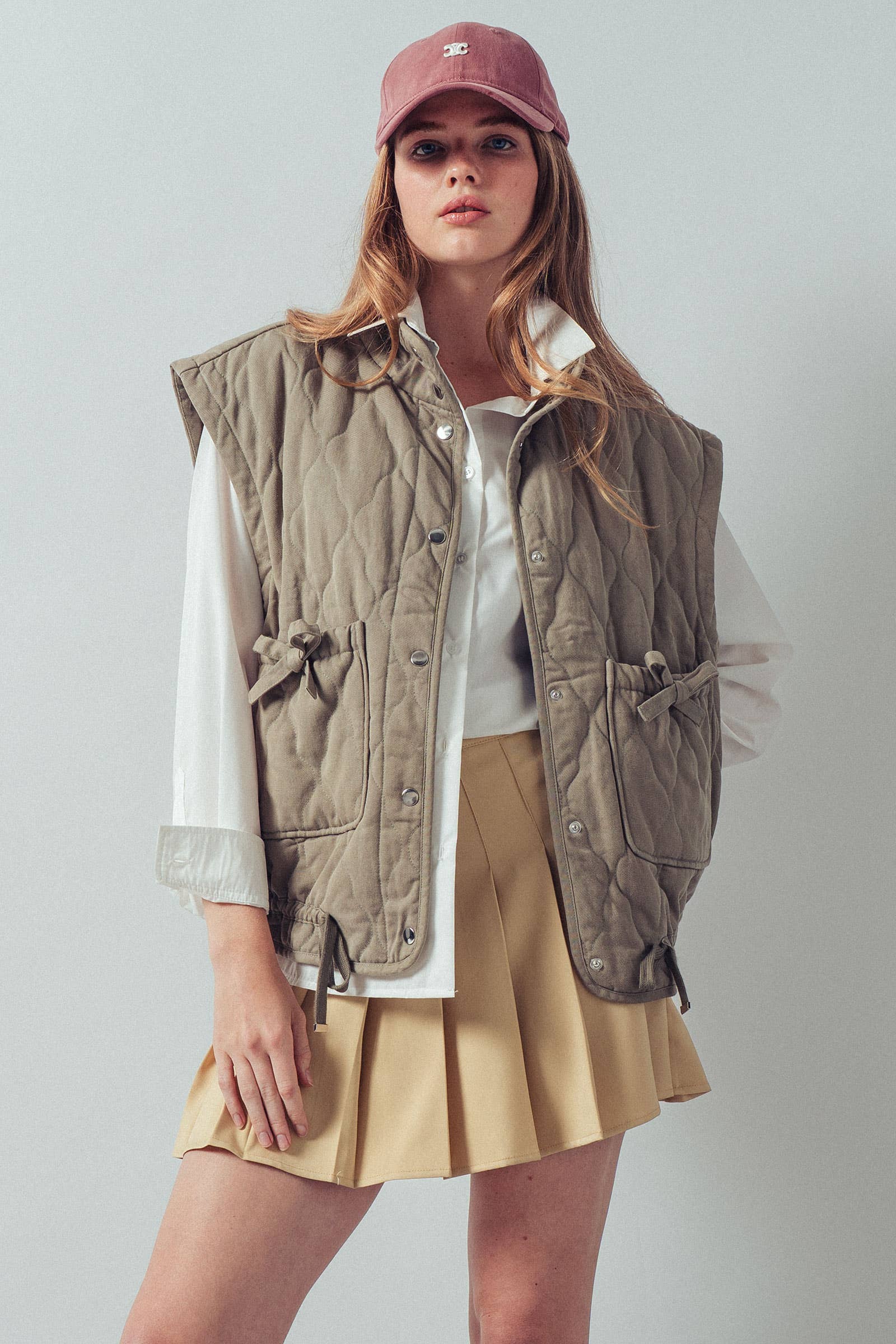 Vintage Washed Quilted Padded Vest