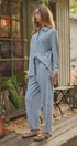 Urban Daizy Acid Wash Paneled Cotton Lounge Pants Lt-Blue Lounge Sweatpants/Joggers - Women's (TNPT0826-Lt-Blue) – alternate view 7