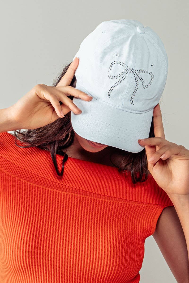 Urban Daizy Rhinestone Bow Embellished Baseball Cap Black Baseball Cap - Women's (UDZ-AC-00113) – alternate view 15