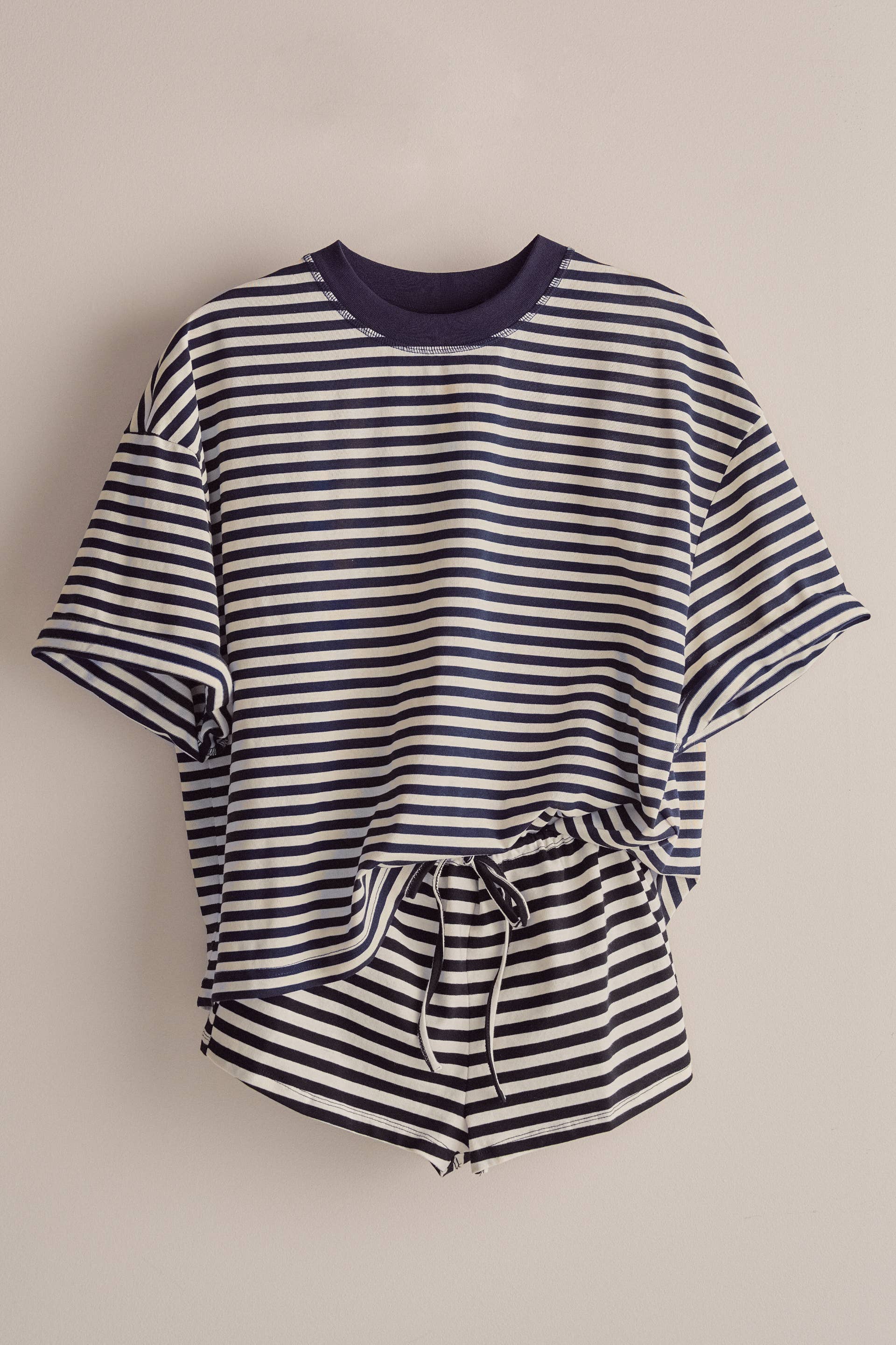 Coastal Striped Drawstring Lounge Shorts