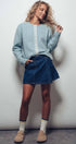 Urban Daizy Lace Trim Wool Blend Cardigan Pastel-Blue Cardigan - Women's (UDZ-KN-00652) – alternate view 19