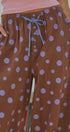 Retro Candy Pop Polka Dot Pants in BROWN BLUE - Women's Pants | Urban Daizy