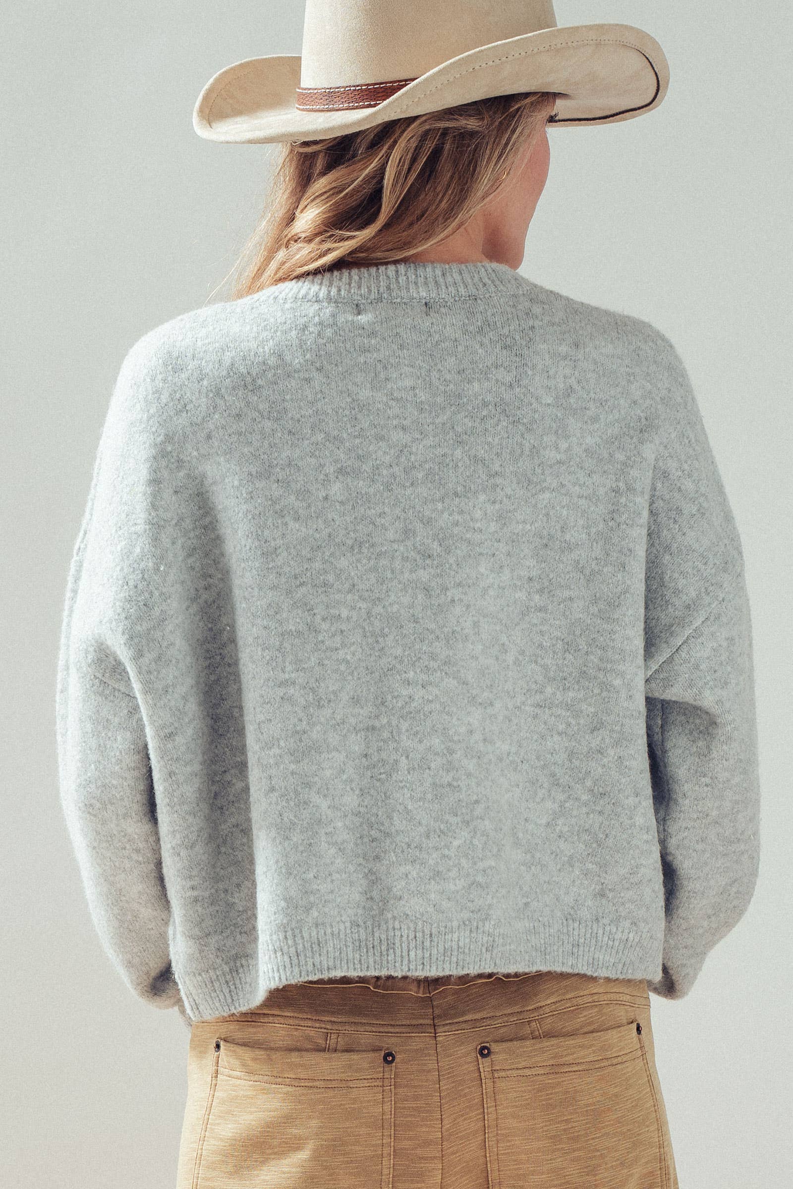 Western Horse Graphic Button Front Cropped Cardigan Sweater