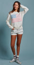 Urban Daizy Vintage Flag Graphic Relaxed Soft Knit Sweater Ivory Cardigan - Women's (TNTP4028-Ivory) – alternate view 8