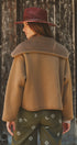 Hooded Button-Front Wool Blend Short Jacket in CAMEL - Women's Jackets & Blazers | Urban Daizy