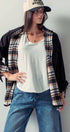 Urban Daizy Plaid Flannel-Lined Corduroy Shacket Taupe Shirt Jacket/Shacket - Women's (UDZ-KN-00150) – alternate view 20