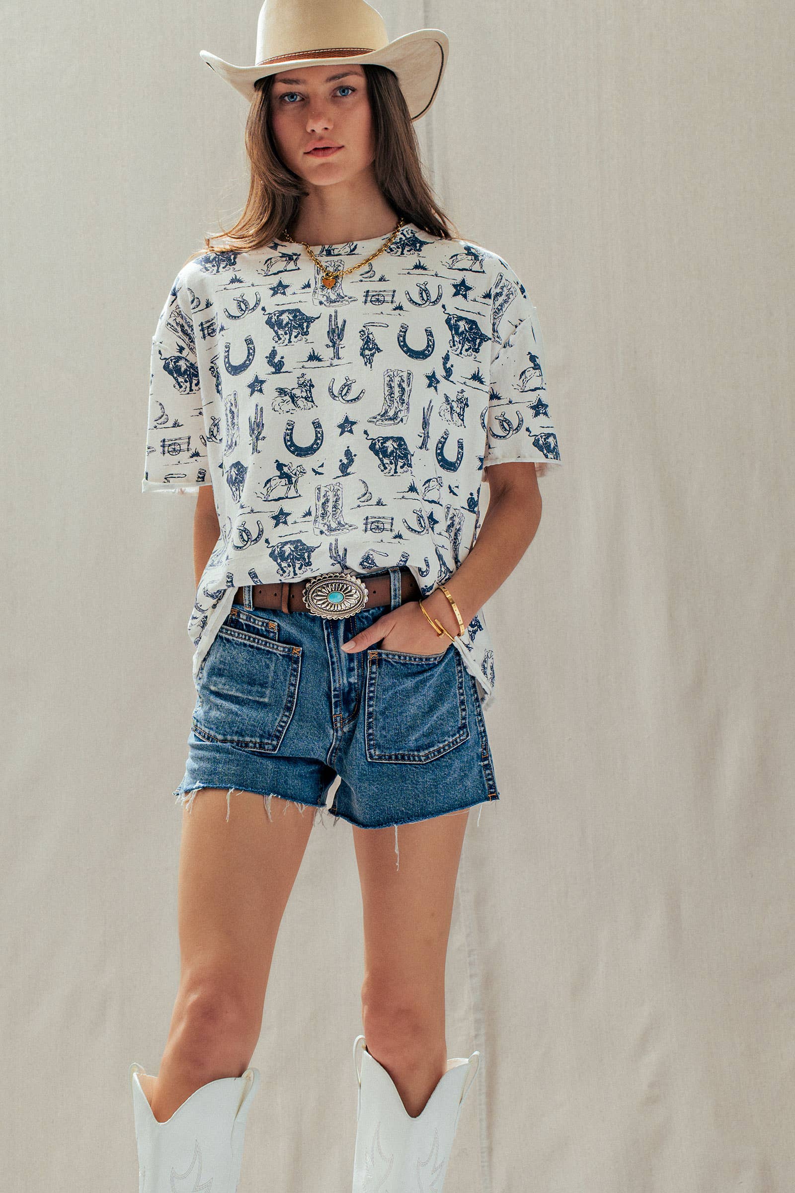 Western Graphic Print Relaxed Fit Tee