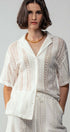 Urban Daizy Open Knit Button-Down Oversized Shirt Black Button Down Shirt - Women's (UDZ-TP-00111) – alternate view 3