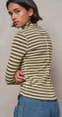 Contrast Seam Turtleneck Knit Top