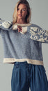 Urban Daizy Floral Embroidered Striped Knit Sweater Brown Knit Sweater - Women's (UDZ-TP-00814) – alternate view 11