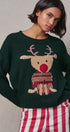 Rudolph Crewneck Knit Sweater in H GREEN - Women's Sweaters | Urban Daizy