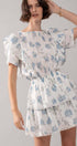 Urban Daizy White Blue Floral Ruffle Sleeve Tiered Mini Dress Ivory Dress - Women's (UDZ-AC-00158) – alternate view 15