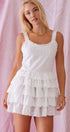 Urban Daizy Tiered Lace Corset Bodice Detail Mini Dress Ivory Dress - Women's (UDZ-DR-00381)