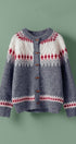 Nordic Pattern Wool Blend Toggle Cardigan