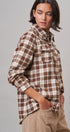 Buffalo Plaid Cropped Flannel Button Down Shirt