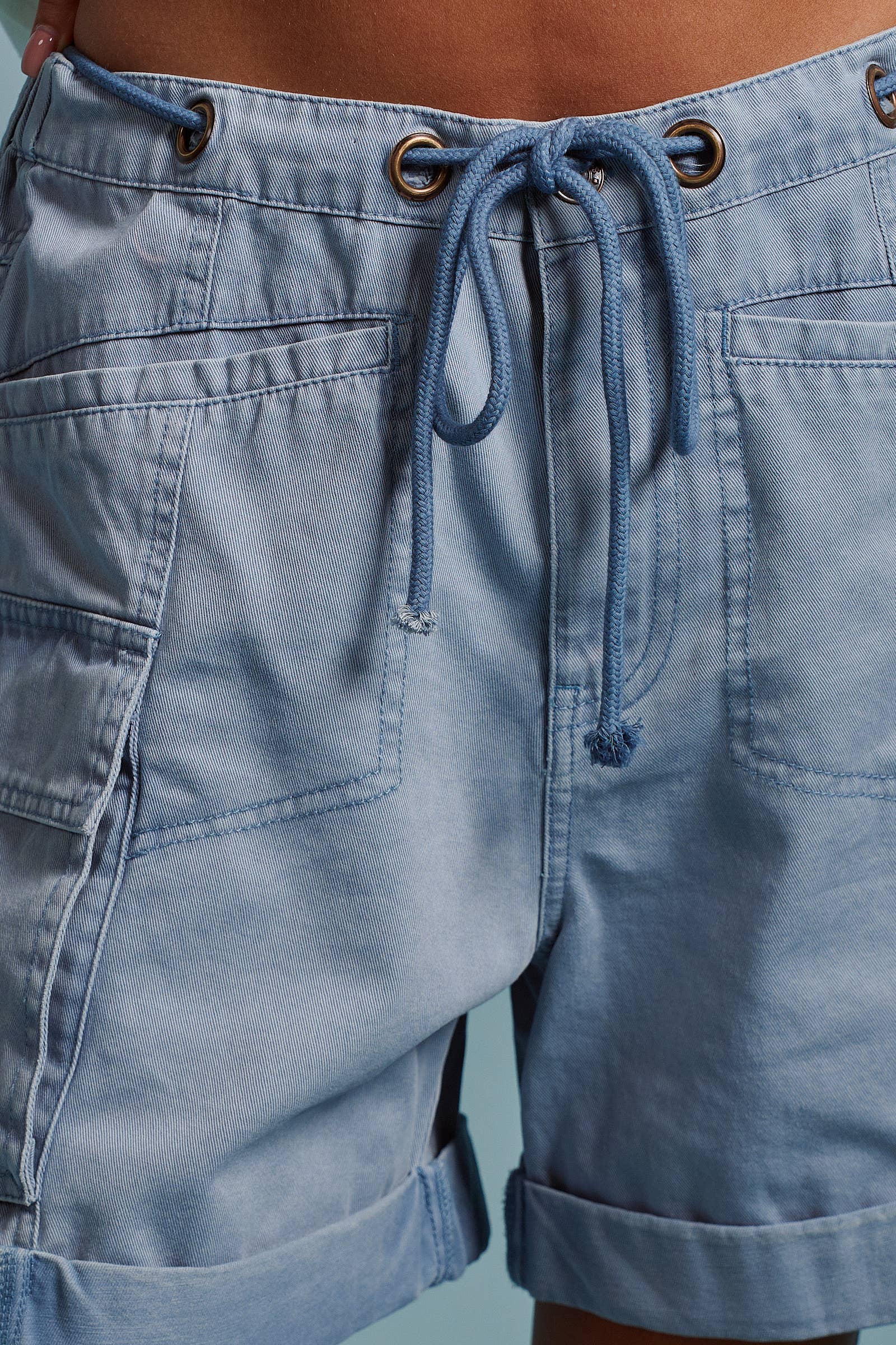 Mineral Wash Cotton Utility Cargo Shorts