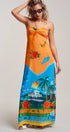 Urban Daizy Vibrant Tropical Scenic Print Halter Maxi Dress Multi Dress - Women's (UDDR0355-Multi) – alternate view 9